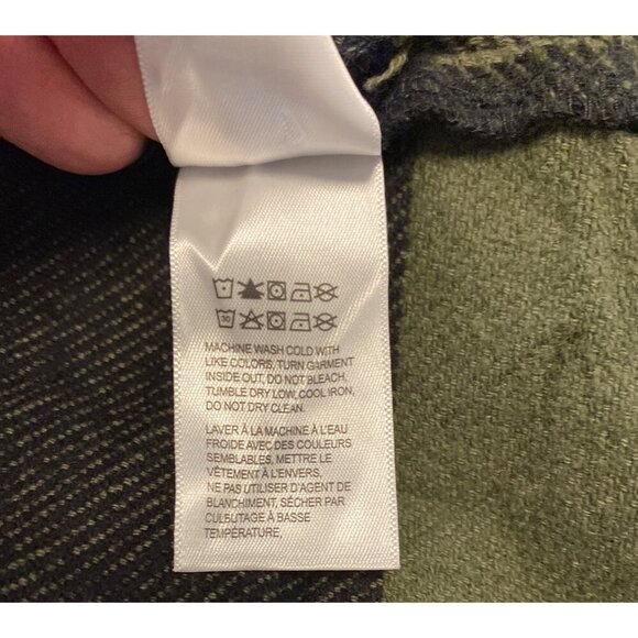 Green & Black Plaid Button-Up Shirt Jacket, XL - Picture 6 of 9